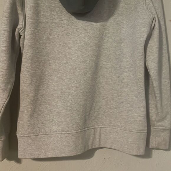 NWOT Small Champion two tone gray 1/4 zip long sleeve pockets hooded sweater top - Picture 11 of 14